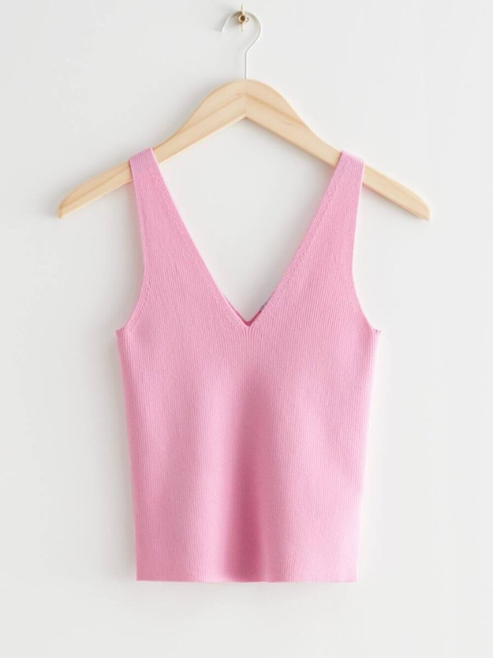 & Other Stories Rib Knit Tank Top | Pink | Small